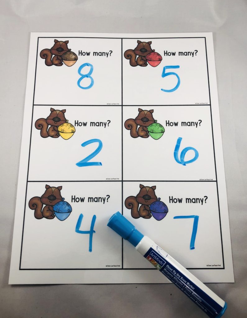 preschool acorn math activities
