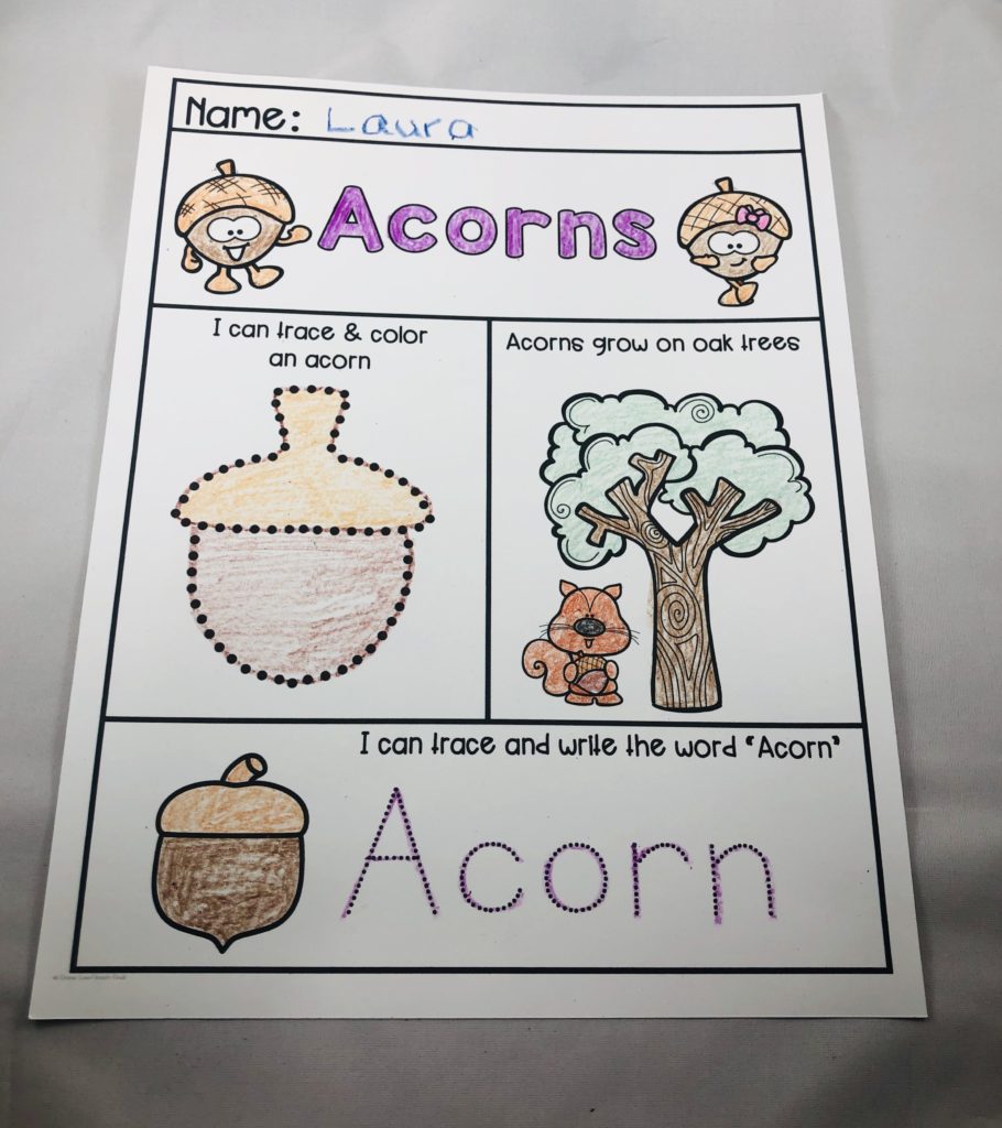 preschool acorn science activities