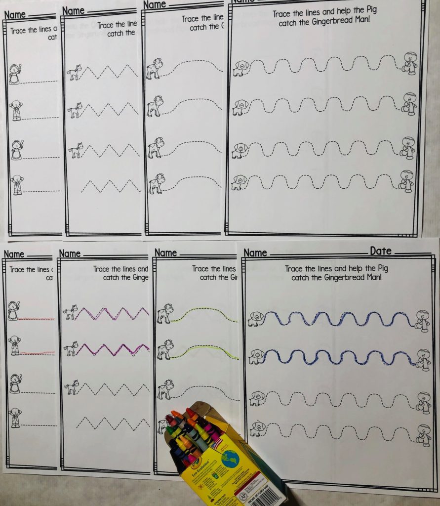 The Gingerbread man activities tracing