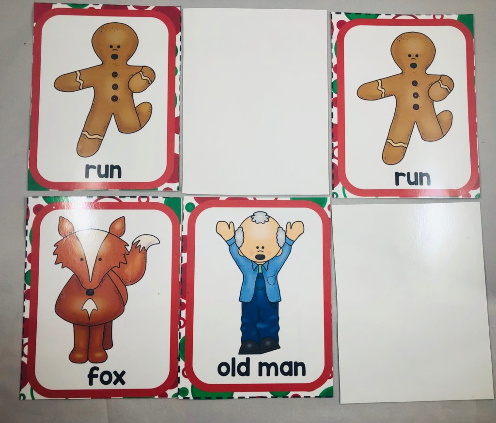 The gingerbread man lesson plans for preschool vocabulary matching