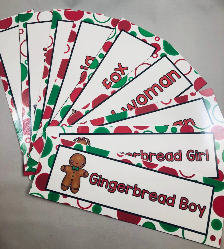 The gingerbread lesson plans for preschool vocabulary strips