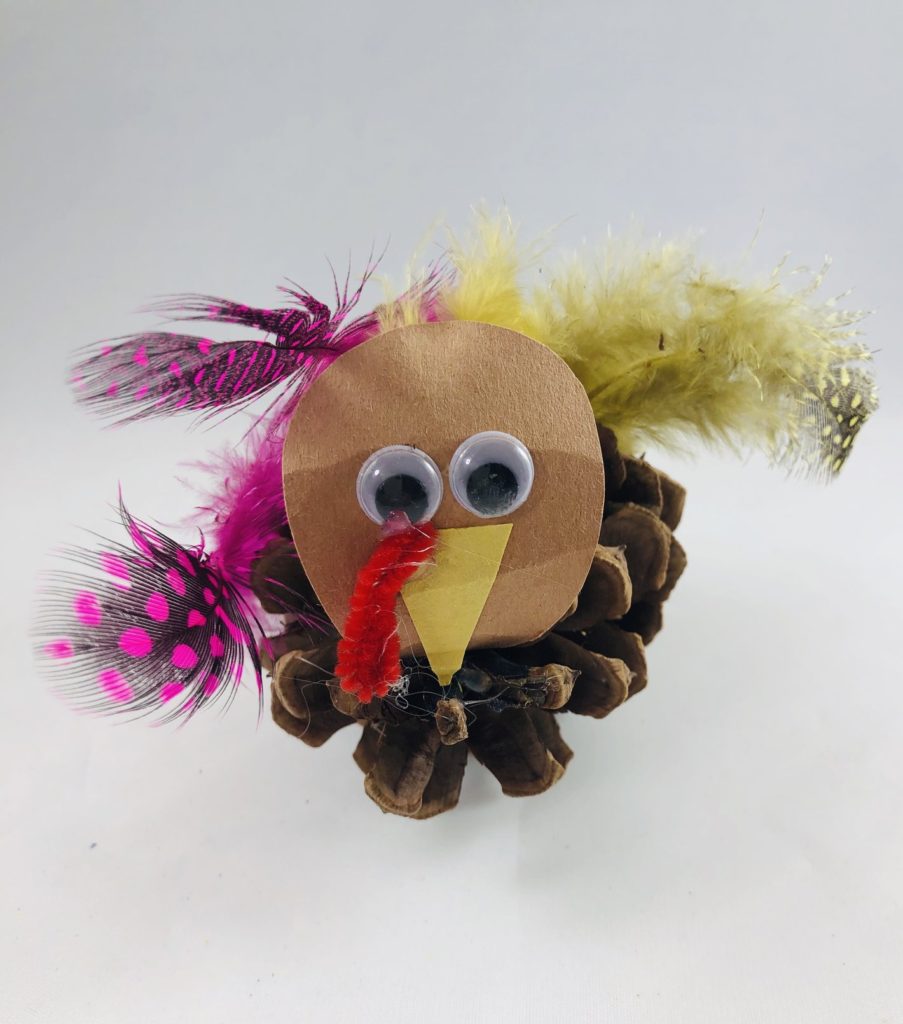 Turkey crafts for preschool pinecone turkey