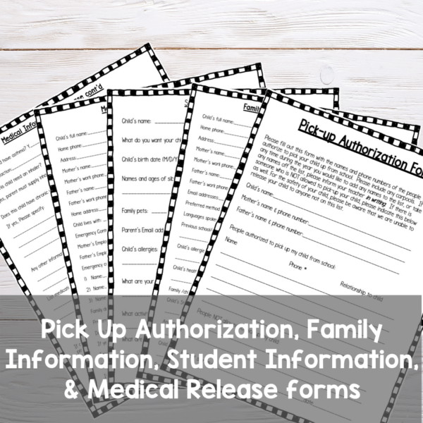 back to school forms for preschool and prek