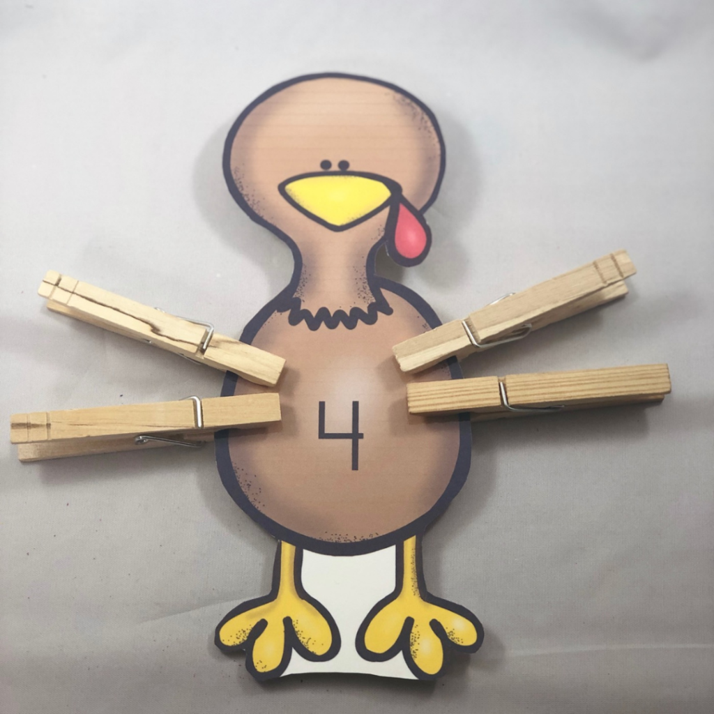 preschool & pre-k Thanksgiving activities counting turkeys