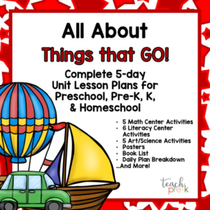 Transportation Theme Activities for Preschool