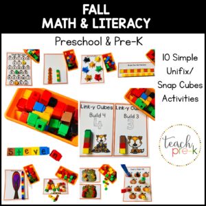 unifix cube Fall Activities for preschool